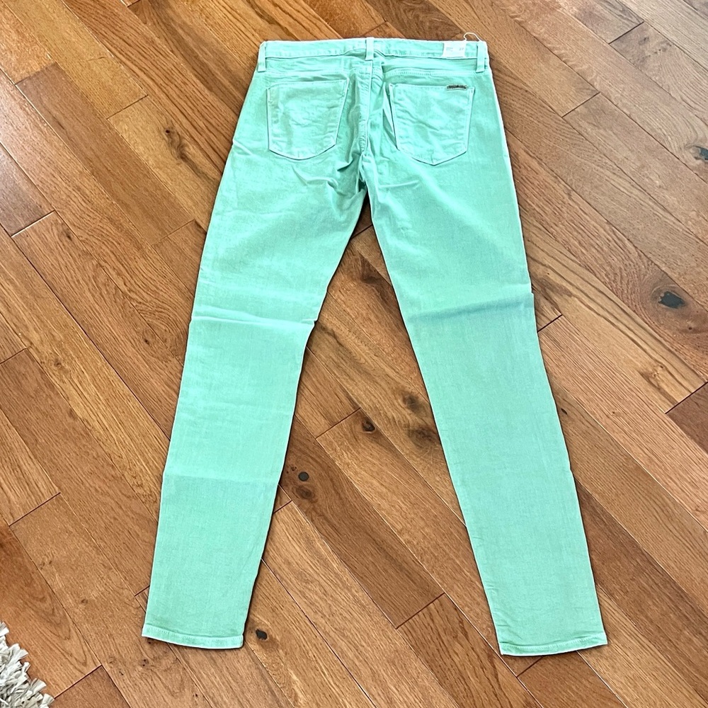 Hudson USA Mint Green Jeans Stretch Low-Rise Designer Denim Spring  Size 27 - Picture 2 of 9